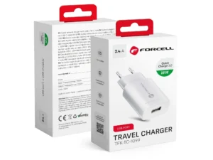 FORCELL F-ENERGY TFK-TC-1099 utazó töltő, USB-A, QC3.0, 2,4 A, 18 W, fehér
