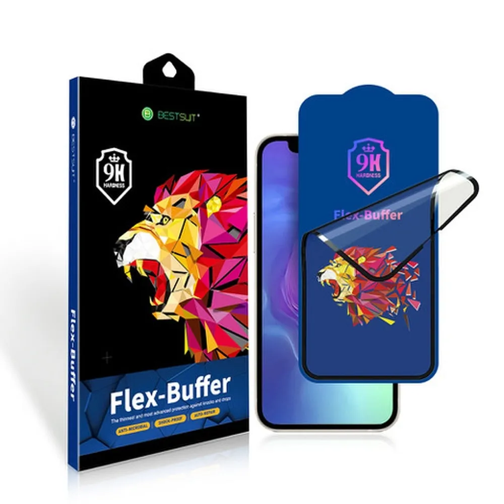 Bestsuit Flex-Buffer Hybrid Glass 5D with antibacterial Biomaster coating for Apple iPhone 12 Pro Max black