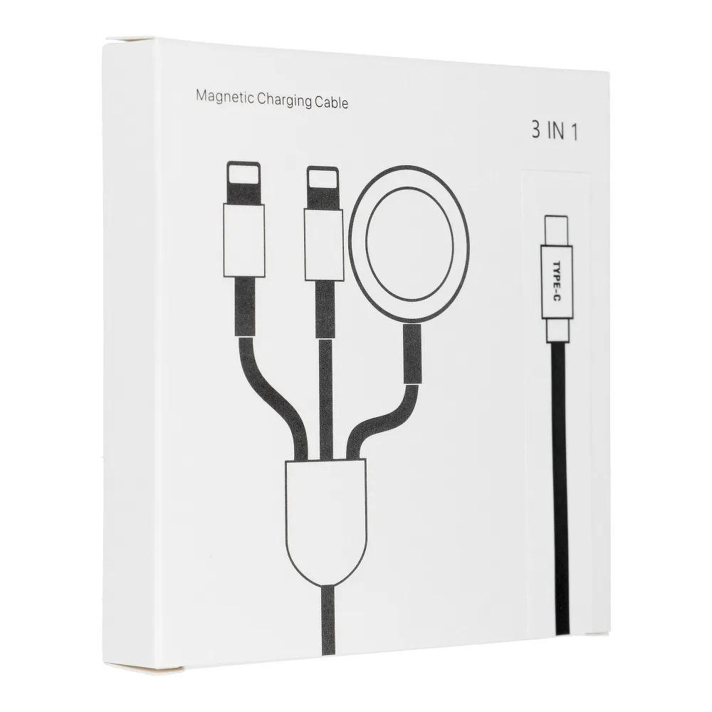 Cable 3in1 Type C to 2 x Lightning / Apple Watch 3W 2A C3168 1,2 m white - Image 3