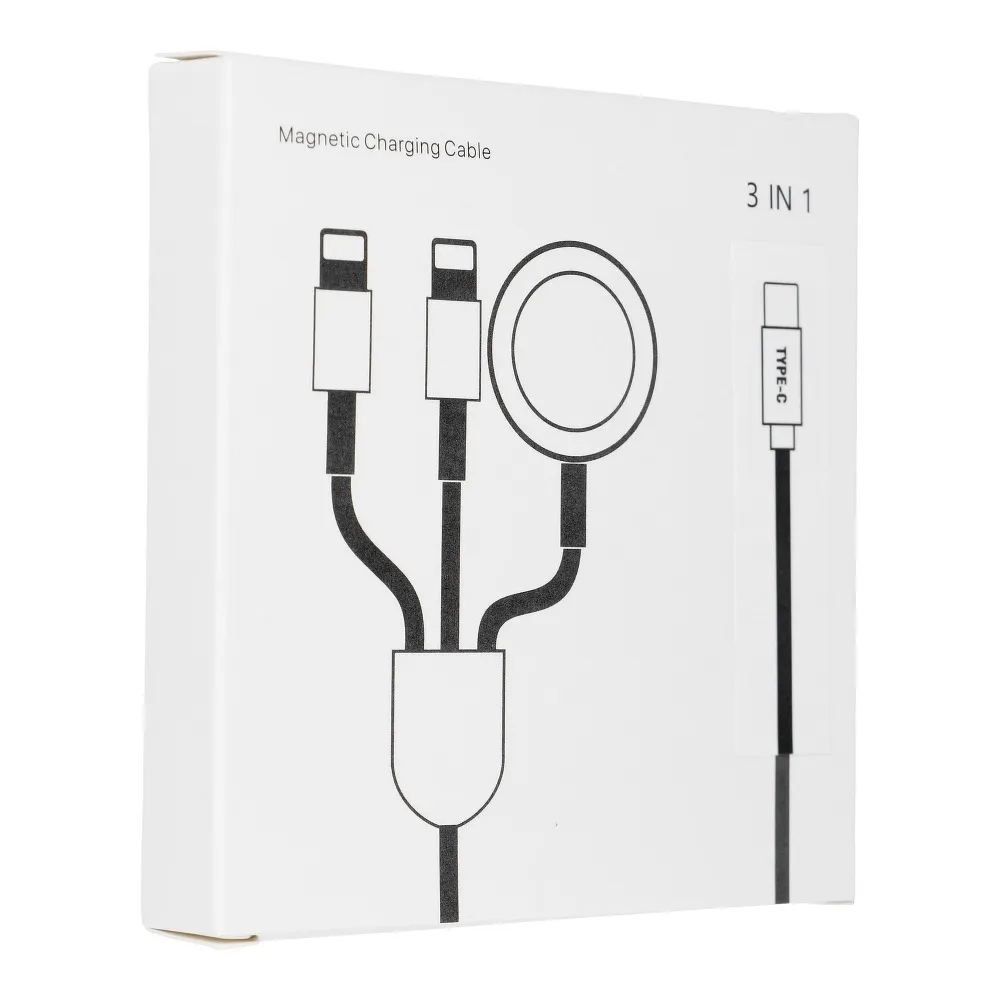 Cable 3in1 Type C to Lightning / Typ C / Apple Watch 3W 2A C3169 1,2 m white - Image 3