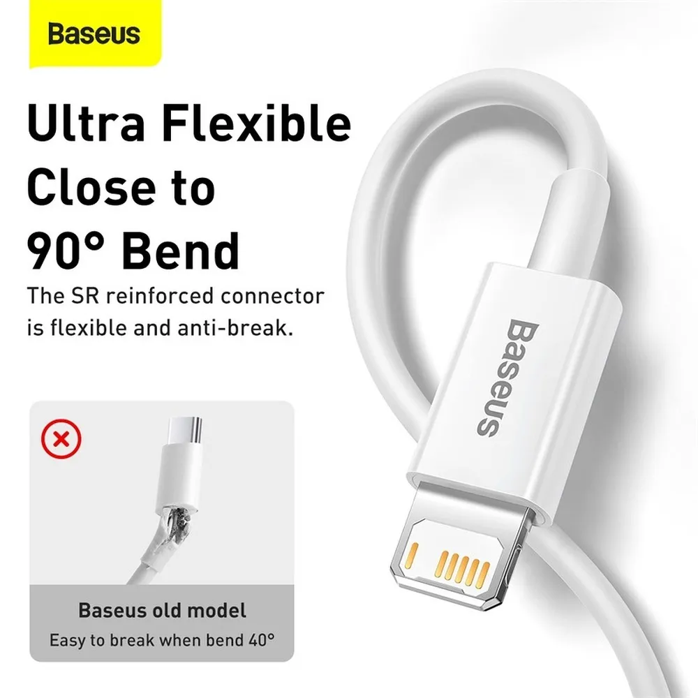 BASEUS cable USB A to Lightning 2,4A Superior CALYS-A02 1 m white - Image 7