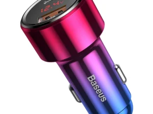 BASEUS car charger USB A + Type C with digital display PD3.0 QC4.0 3A 45W CCMLC20C-09 red