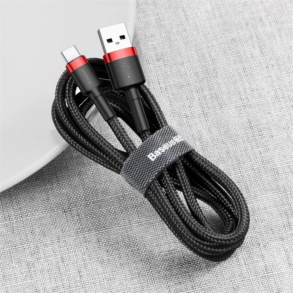 BASEUS cable USB A to Type C 1,5A Cafule CATKLF-U91 3 m black red - Image 4