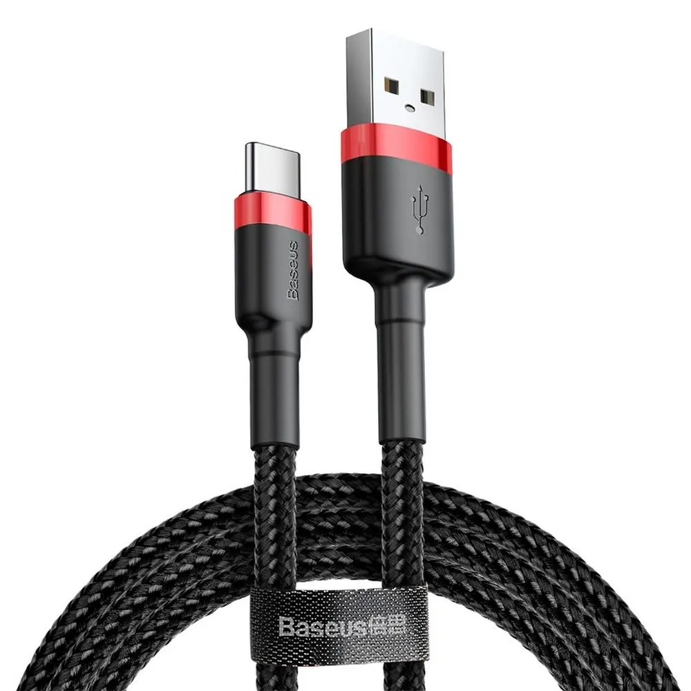 BASEUS cable USB A to Type C 1,5A Cafule CATKLF-U91 3 m black red - Image 3