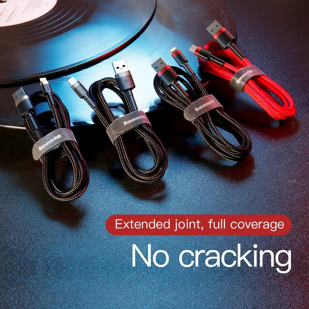 BASEUS cable USB A to Lightning 2A Cafule CALKLF-R91 3 m black red - Image 5