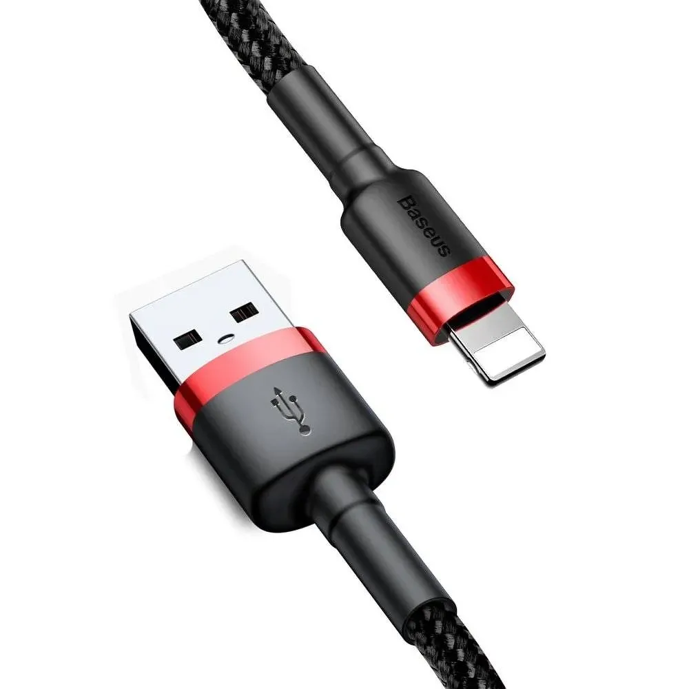 BASEUS cable USB A to Lightning 2A Cafule CALKLF-R91 3 m black red - Image 3