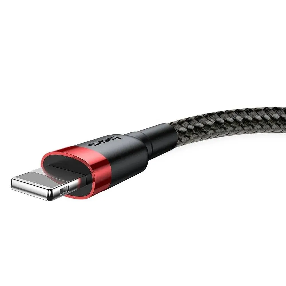 BASEUS cable USB A to Lightning 2A Cafule CALKLF-R91 3 m black red - Image 4