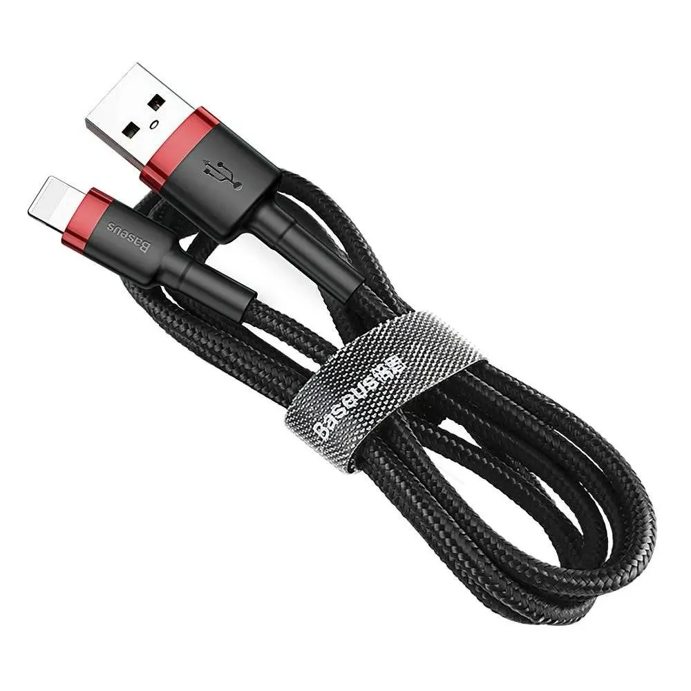 BASEUS cable USB A to Lightning 2A Cafule CALKLF-R91 3 m black red - Image 2