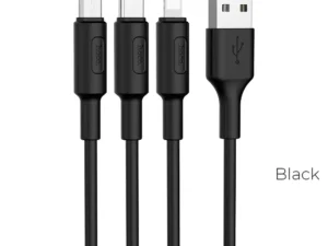 HOCO cable 3in1 USB A to Lightning / Micro USB / Type C 2A X25 1 m black