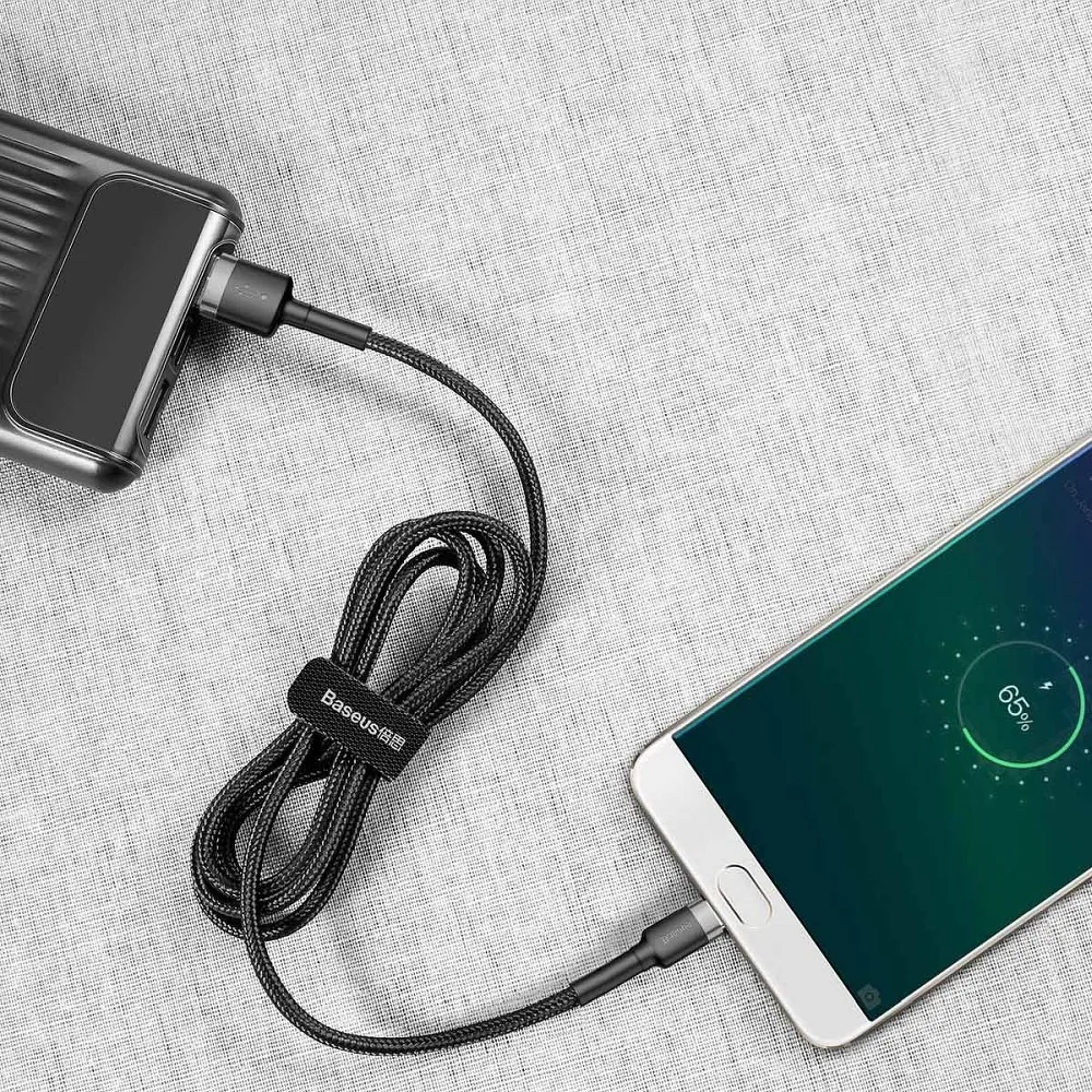 BASEUS cable USB A to Micro USB 2,4A Cafule CAMKLF-AG1 1 m black gray - Image 5