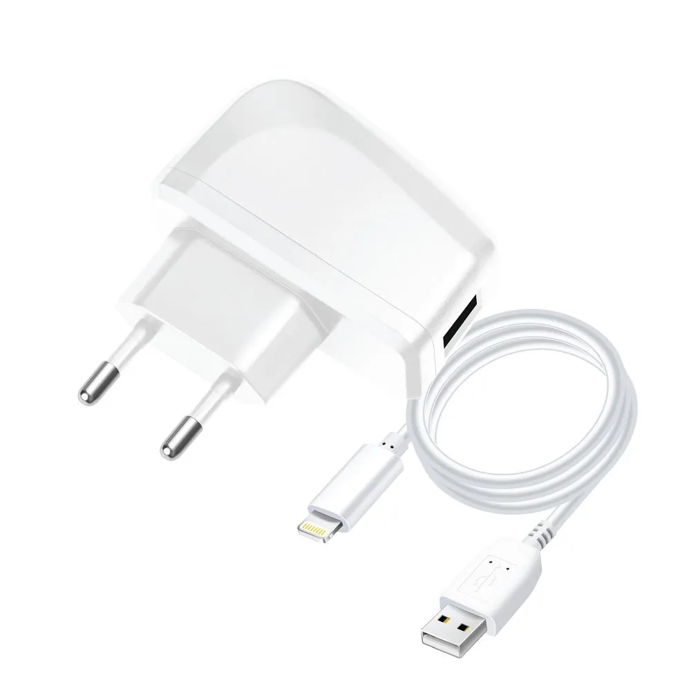 Telefontöltő Blue Star Lite USB A 1A 5W + USB A - Lightning kábel TFK-TC-1095B fehér - Image 11