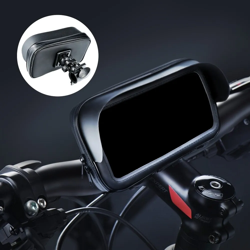 Bike holder waterproof with zip and hood ( 4,8" - 5,5" ) black - Image 6