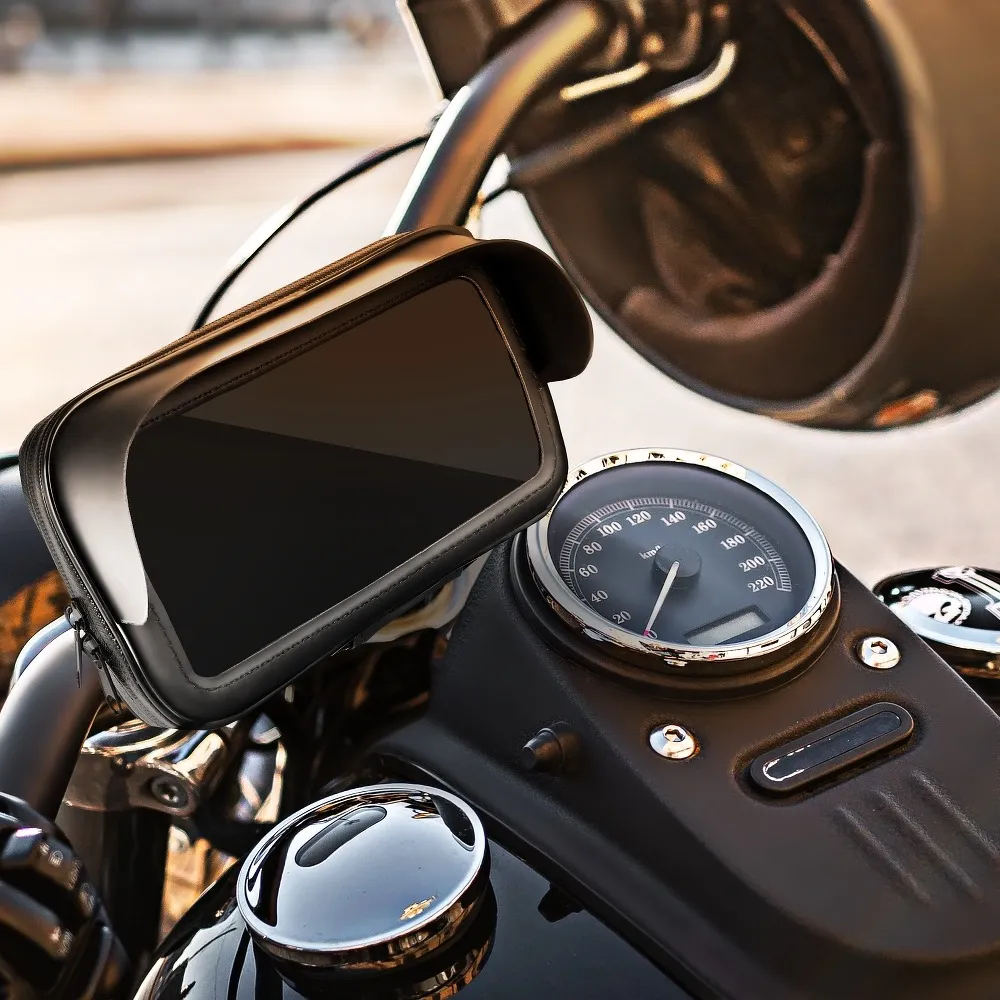 Motorcycle holder waterproof with zip and hood ( 5,5" - 6,3" ) black - Image 3
