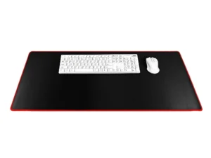 Gaming mouse and keyboard pad 900 x 400 x 3 mm black with red stitching
