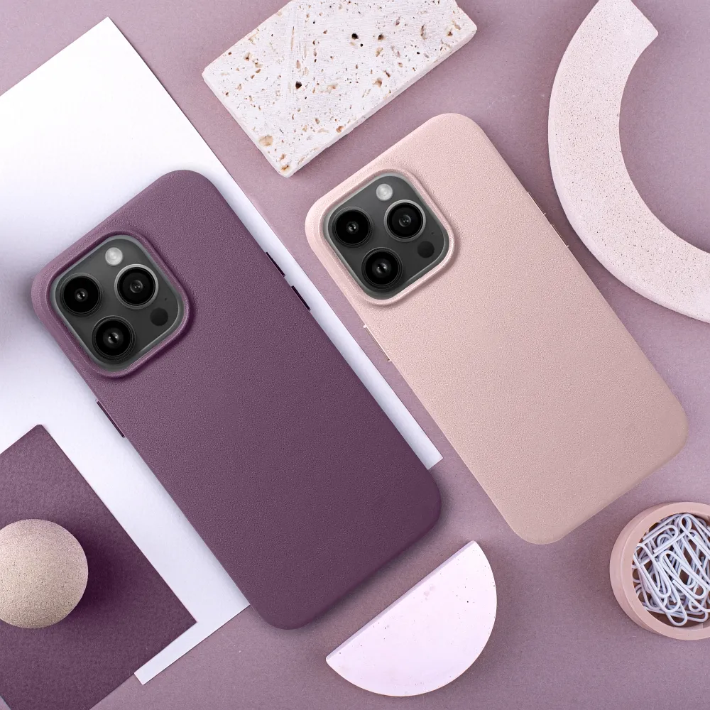 LEATHER MAG COVER case for IPHONE 16 Pro sand pink - Image 9