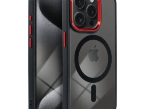 COLOR EDGE MAG COVER case compatible with MagSafe for IPHONE 16 Pro Max black red