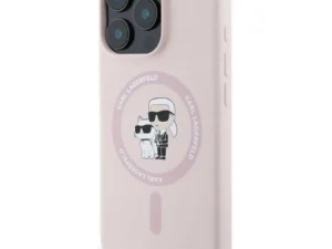KARL LAGERFELD case for IPHONE 16 compatible with MagSafe KLHMP16SSCMKCRHP (Silicone KC Body Ring) pink