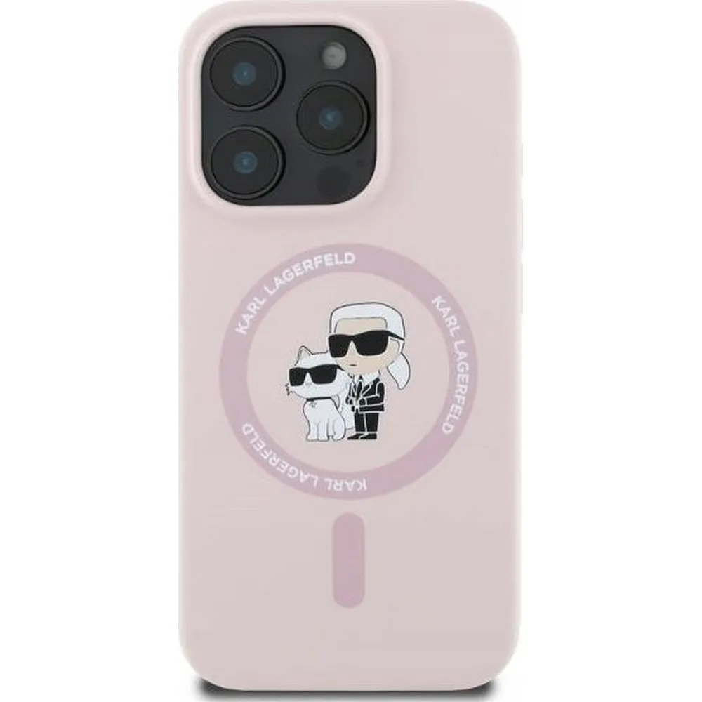 KARL LAGERFELD case for IPHONE 16 Plus compatible with MagSafe KLHMP16MSCMKCRHP (Silicone KC Body Ring) pink - Image 4