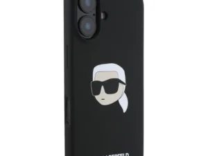 KARL LAGERFELD case for IPHONE 16 compatible with MagSafe KLHMP16SSKHPPLK (Sil KL Head Print) black
