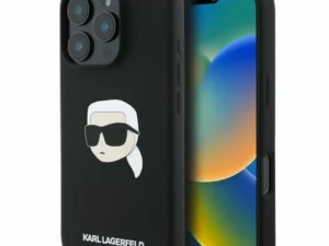 KARL LAGERFELD case for IPHONE 16 Pro compatible with MagSafe KLHMP16LSKHPPLK (Sil KL Head Print) black