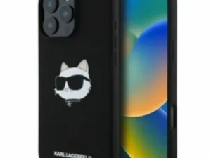KARL LAGERFELD case for IPHONE 16 Pro compatible with MagSafe KLHMP16LSCHPPLK (Sil Choupette Head Print) black