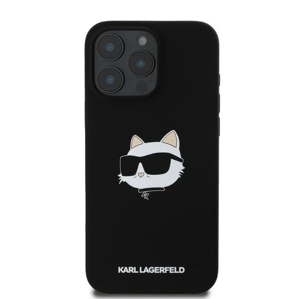 KARL LAGERFELD case for IPHONE 16 Pro Max compatible with MagSafe KLHMP16XSCHPPLK (Sil Choupette Head Print) black - Image 4