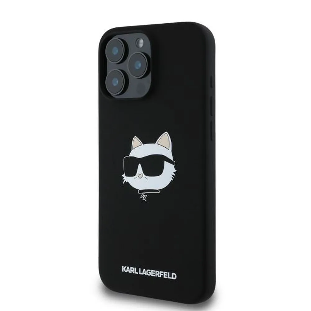 KARL LAGERFELD case for IPHONE 16 Pro Max compatible with MagSafe KLHMP16XSCHPPLK (Sil Choupette Head Print) black - Image 3