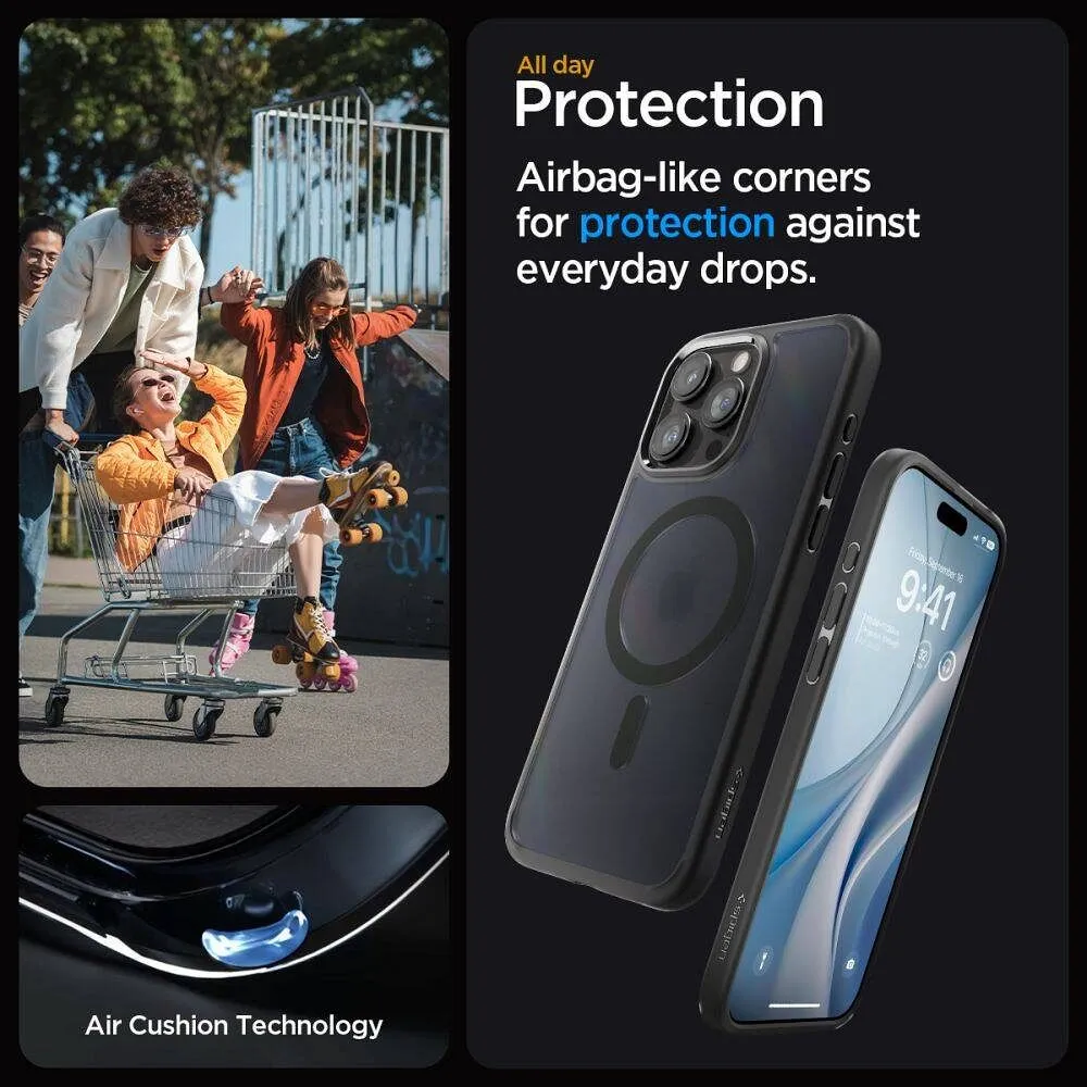 Case SPIGEN Ultra Hybrid Mag compatible with MagSafe for IPHONE 16 Pro frost black - Image 14