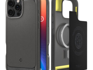 Spigen Rugged Armor MagFit Apple iPhone 16 Pro Max tok, szürke