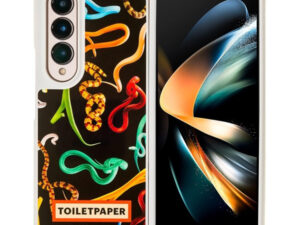Samsung Galaxy Z fold4 Toiletpaper kígyó mintás gyári tok, fekete (GP-FPF936AMEBY)
