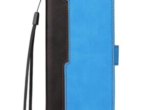 Apple Wooze Colour Wallet iPhone 16 Pro oldalra nyíló tok, stand, kártyatartóval, kézpánttal, kék