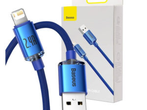 Baseus Crystal Shine USB-Lightning kábel, 2.4A, 1.2m, kék