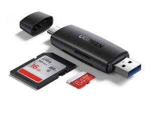 Ugreen CM304 USB-A + USB-C adapter SD + microSD kártyaolvasó, fekete