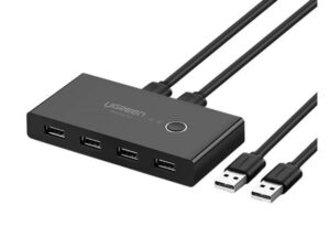 Ugreen KVM USB-A switch, 2x4 USB-A 2.0, fekete