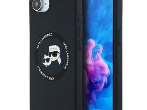 Karl Lagerfeld Liquid Silicone K&CH Heads Apple iPhone 17e / iPhone 16e MagSafe tok, fekete