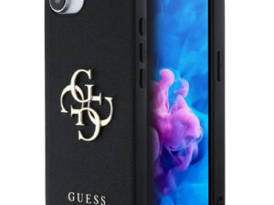 Guess PU Grained 4G Metal Logo Apple iPhone 17e / iPhone 16e hátlap tok, fekete