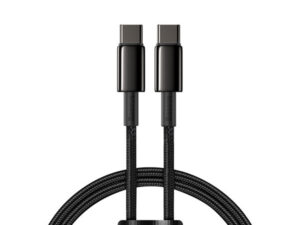 Baseus Tungsten Gold USB-C / USB-C gyorstöltő töltő- és adatkábel, 1m, fekete Csomagolássérült