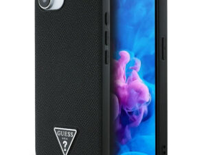 Guess Grained Triangle Apple iPhone 17e / iPhone 16e MagSafe tok, fekete