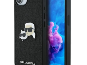 Karl Lagerfeld Fixed Glitter Ikonik Metal Pin Apple iPhone 17e / iPhone 16e hátlap tok, fekete