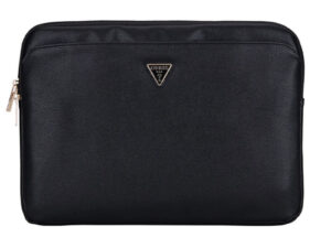 Guess PU Grained Triangle Logo Sleeve 14" laptop táska, fekete