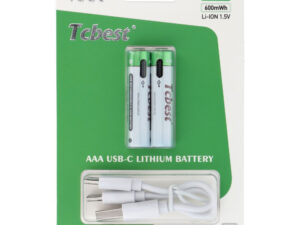 TCBEST újratölthető R3 (AAA) elem 180 mAh, USB-C csatlakozóval és töltőkábellel (2db)