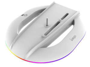iPega P5S035SA PlayStation 5 Pro/Slim függőleges állvány RGB világítással, 2xUSB-A csatlakozóval, fehér