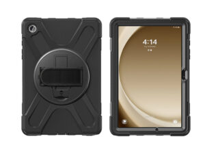 4smarts Rugged Samsung Galaxy Tab S9 FE / S9 / S8 / S7 közepesen ütésálló tok kitámasztóval, fekete
