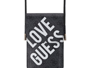 Guess PU 4G Big Love Logo telefontartó kis táska, fekete