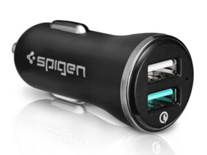 Spigen Essential F27QC Quick Charge 3.0 autós szivargyújtó töltő adapter, 2xUSB, fekete