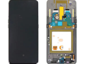 Samsung A805 Galaxy A80 kompatibilis LCD modul kerettel, OEM jellegű, arany
