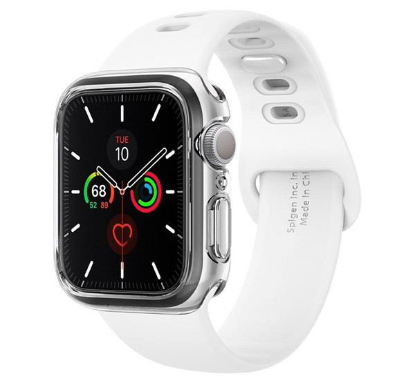 Spigen Ultra Hybrid Apple Watch S4 / S5 / S6 / SE 40mm tok, kijelzővédő felülettel, Crystal Clear, átlátszó