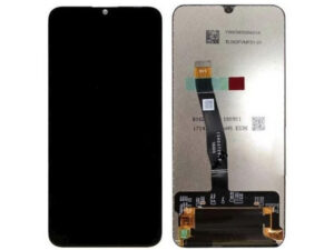 Huawei P Smart (2019) kompatibilis LCD modul kerettel, OEM jellegű, fekete, Grade S