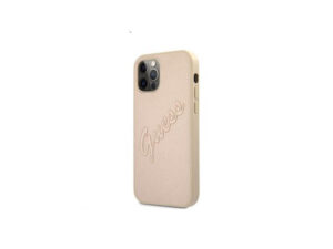 Guess PU Saffiano Vintage Script Apple iPhone 12/12 Pro hátlap tok, arany