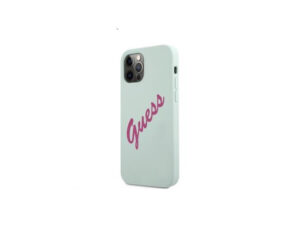 Guess Silicone Vintage Fuschia Script Apple iPhone 12/12 Pro hátlap tok, kék